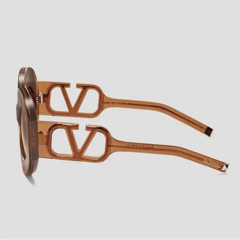 New! Valentino V SOUL II VLS 128B Chic Brown Sunglasses, Authentic